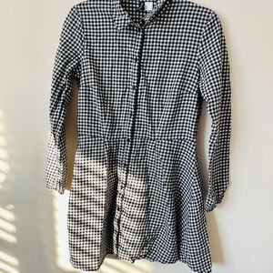 Black and white checks shirt dress